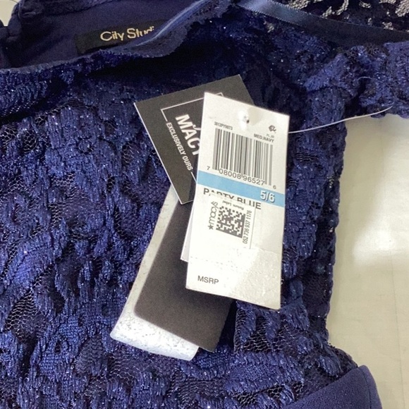 City Studios Juniors' Off-The-Shoulder Fit Flare Dress - Picture 9 of 9